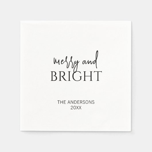 Minimalistische vrolijke en heldere kerstvakantie servet (Voorkant)