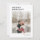 Minimalistische vrolijke en heldere moderne kerstf feestdagenkaart (Voorkant)