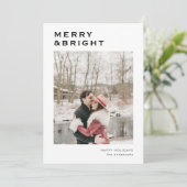 Minimalistische vrolijke en heldere moderne kerstf feestdagenkaart (Staand voorkant)