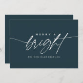 Minimalistische vrolijke en heldere scriptzaken feestdagenkaart (Voorkant / Achterkant)