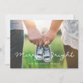 Minimalistische vrolijke en heldere vakantiefotoka feestdagenkaart (Voorkant)