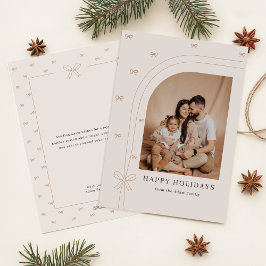 Minimalistische vrolijke feestdagen familie kerst feestdagenkaart
