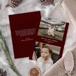 Minimalistische vrolijke kerst 2 foto vakantie Kaa Feestdagenkaart