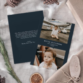 Minimalistische vrolijke kerst 2 foto vakantie Kaa Feestdagenkaart