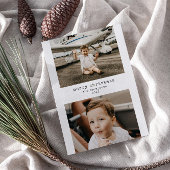 Minimalistische vrolijke kerst 2 foto vakantie Kaa Feestdagenkaart