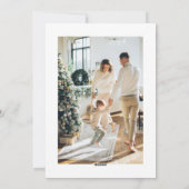 Minimalistische vrolijke kerst 2 foto verticaal feestdagenkaart (Achterkant)