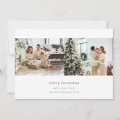 Minimalistische vrolijke kerst 3 foto horizontaal feestdagenkaart (Voorkant)