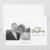 Minimalistische vrolijke kerst aangepaste foto feestdagenkaart (Voorkant / Achterkant)