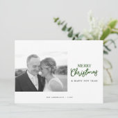 Minimalistische vrolijke kerst aangepaste foto feestdagenkaart (Staand voorkant)