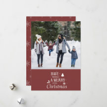 Minimalistische vrolijke kerst één fotokaart