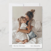 Minimalistische vrolijke kerst en foto kerstmis kaart (Voorkant)