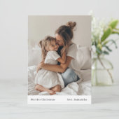 Minimalistische vrolijke kerst en foto kerstmis kaart (Staand voorkant)