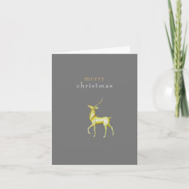 Minimalistische vrolijke kerst gouden rendier kaart