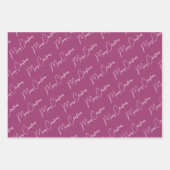 Minimalistische vrolijke kerst script paars inpakpapier vel (Voorkant 2)