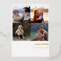 Minimalistische vrolijke kerst vet 4 foto grid gou