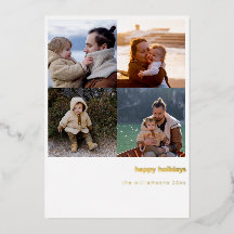 Minimalistische vrolijke kerst vet 4 foto grid gou