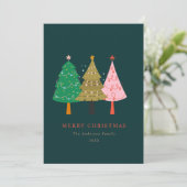 Minimalistische vrolijke kerstboom feestdagenkaart (Staand voorkant)