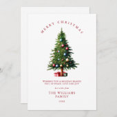 Minimalistische vrolijke kerstboom feestdagenkaart (Voorkant / Achterkant)