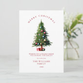 Minimalistische vrolijke kerstboom feestdagenkaart (Staand voorkant)