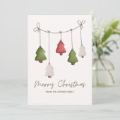 minimalistische vrolijke kerstboom feestdagenkaart (Staand voorkant)