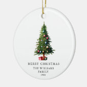 Minimalistische vrolijke kerstboom keramisch ornament (Links)