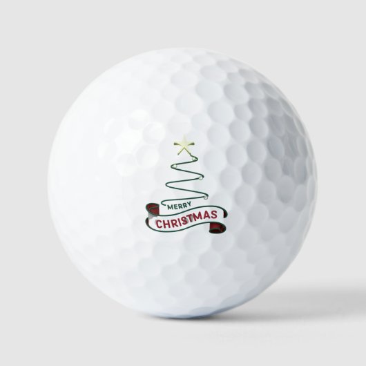 Minimalistische vrolijke kerstboom met sterrenontw golfballen (Voorkant)