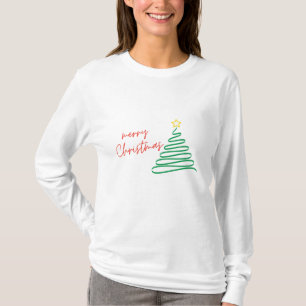 Minimalistische vrolijke kerstboom t shirt