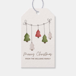  minimalistische vrolijke kerstboomvakantie cadeaulabel