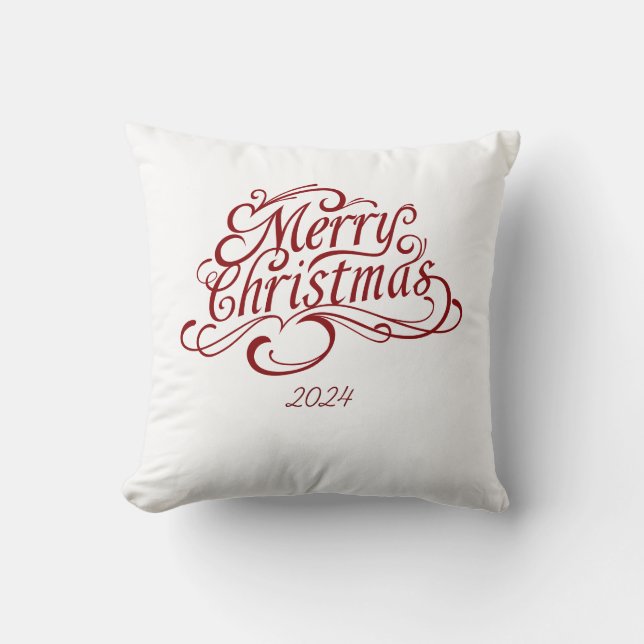 Minimalistische vrolijke kerstdagen  kussen (Voorkant)