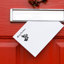 Minimalistische  vrolijke kerstengel rubberstempel