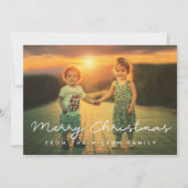 Minimalistische vrolijke kerstfeestelijke fotokaar feestdagenkaart (Voorkant)