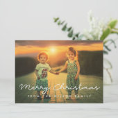 Minimalistische vrolijke kerstfeestelijke fotokaar feestdagenkaart (Staand voorkant)