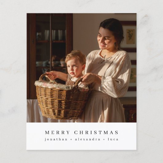 Minimalistische Vrolijke Kerstfoto Budget Vakantie (Voorkant)