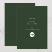 Minimalistische Vrolijke Kerstmis Groene Zakelijke Feestdagenkaart (Voorkant / Achterkant)