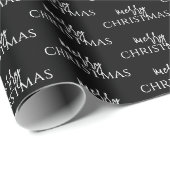 Minimalistische Vrolijke Kerstmis Typografie Vakan Cadeaupapier (Rol Hoek)