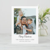 Minimalistische vrolijke kerstportret foto vakanti kaart (Staand voorkant)