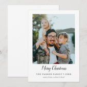 Minimalistische vrolijke kerstportret foto vakanti kaart (Voorkant / Achterkant)