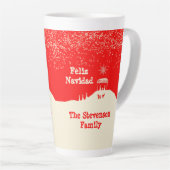 Minimalistische vrolijke kerststal latte mok (Rechterhoek)