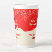 Minimalistische vrolijke kerststal latte mok (Voorkant)