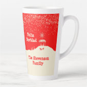 Minimalistische vrolijke kerststal latte mok (Rechts)