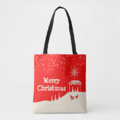 Minimalistische vrolijke kerststal tote bag (Voorkant)