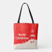 Minimalistische vrolijke kerststal tote bag (Achterkant)