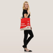Minimalistische vrolijke kerststal tote bag (Op model)
