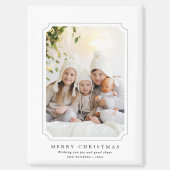 Minimalistische vrolijke kerstvakantie foto magneet (Voorkant)