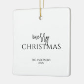 Minimalistische vrolijke kerstvakantie keramisch ornament (Links)