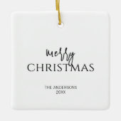 Minimalistische vrolijke kerstvakantie keramisch ornament (Voorkant)