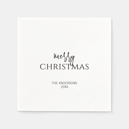 Minimalistische vrolijke kerstvakantie servet (Voorkant)