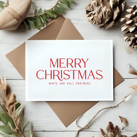 Minimalistische vrolijke kerstzaken | Rood Wit Feestdagenkaart