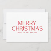 Minimalistische vrolijke kerstzaken | Rood Wit Feestdagenkaart (Voorkant)