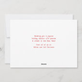 Minimalistische vrolijke kerstzaken | Rood Wit Feestdagenkaart (Achterkant)